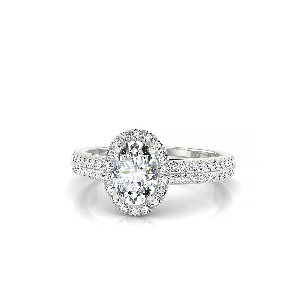 Celeste | 18k White Gold 7 x 5 mm Oval Diamond Ring