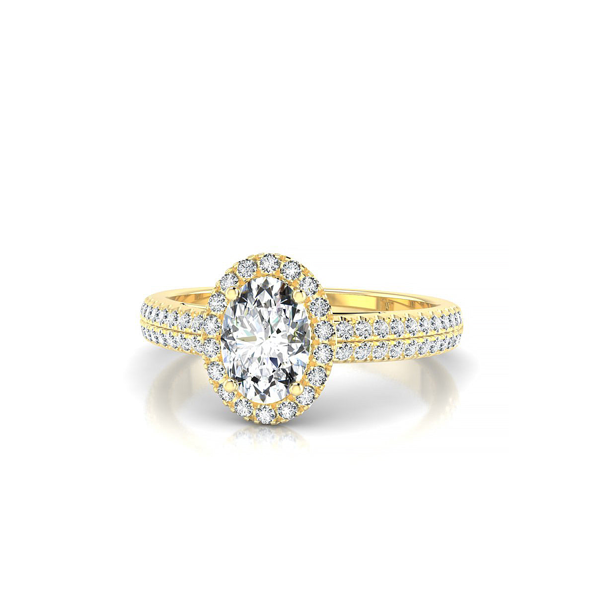 Celeste | 18k Yellow Gold 7 x 5 mm Oval Diamond Ring