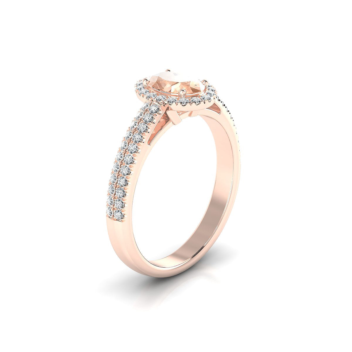 Celeste | 18k Rose Gold 7 x 5 mm Oval Morganite Ring