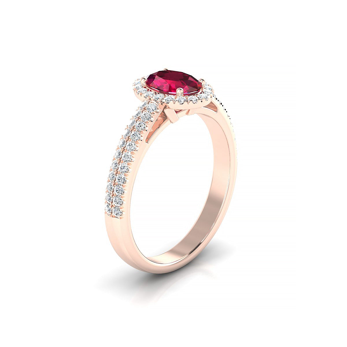 Celeste | 18k Rose Gold 7 x 5 mm Oval Ruby Ring