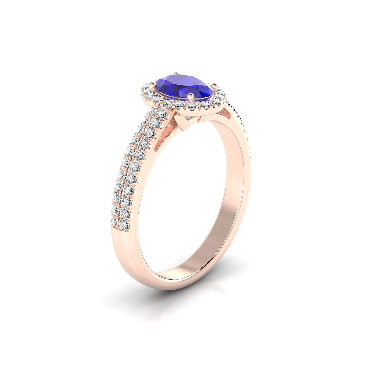 Celeste | 18k Rose Gold 7 x 5 mm Oval Tanzanite Ring
