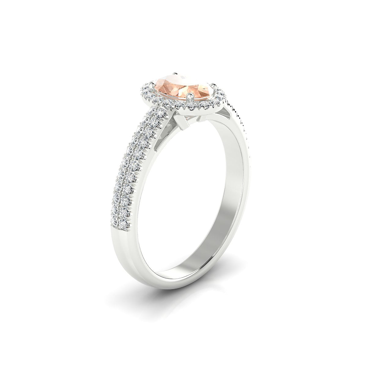 Celeste | 18k White Gold 7 x 5 mm Oval Morganite Ring