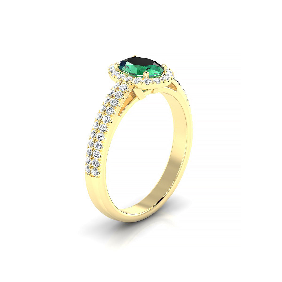 Celeste | 18k Yellow Gold 7 x 5 mm Oval Emerald Ring