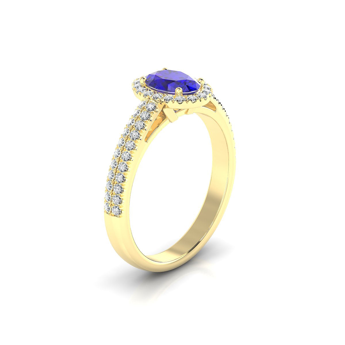 Celeste | 18k Yellow Gold 7 x 5 mm Oval Tanzanite Ring