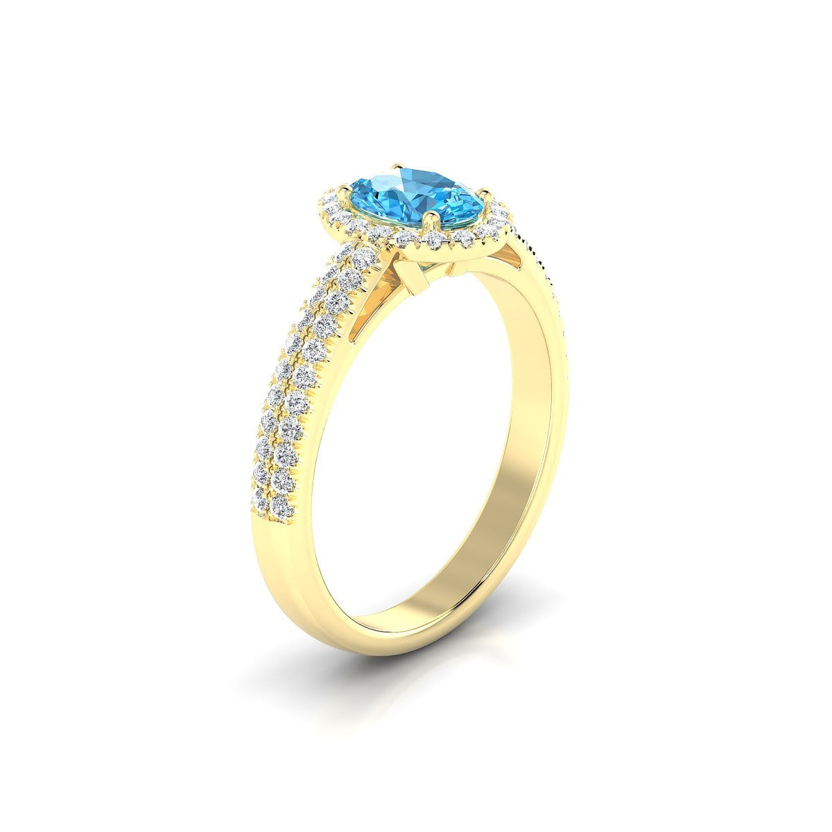 Celeste | 18k Yellow Gold 7 x 5 mm Oval Topaz Ring
