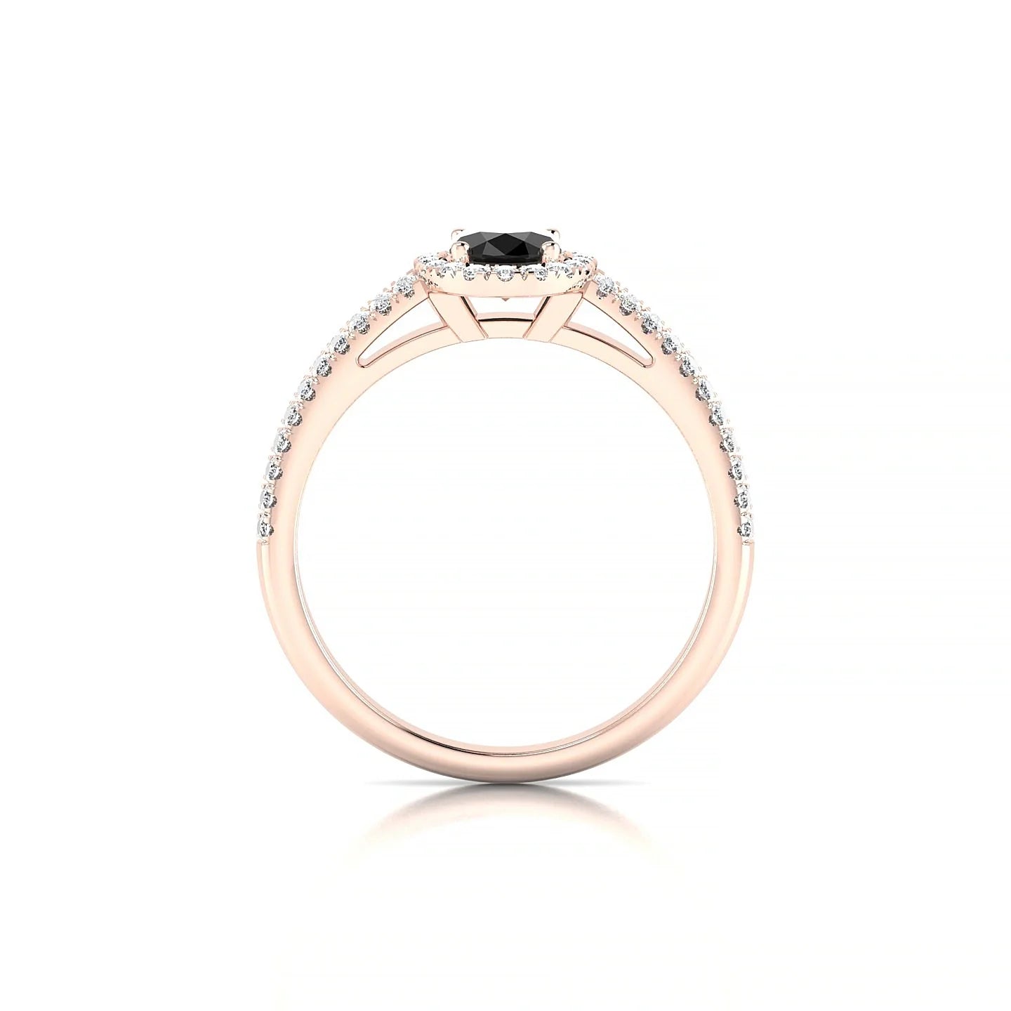 Celeste | 18k Rose Gold 7 x 5 mm Oval Black Diamond Ring