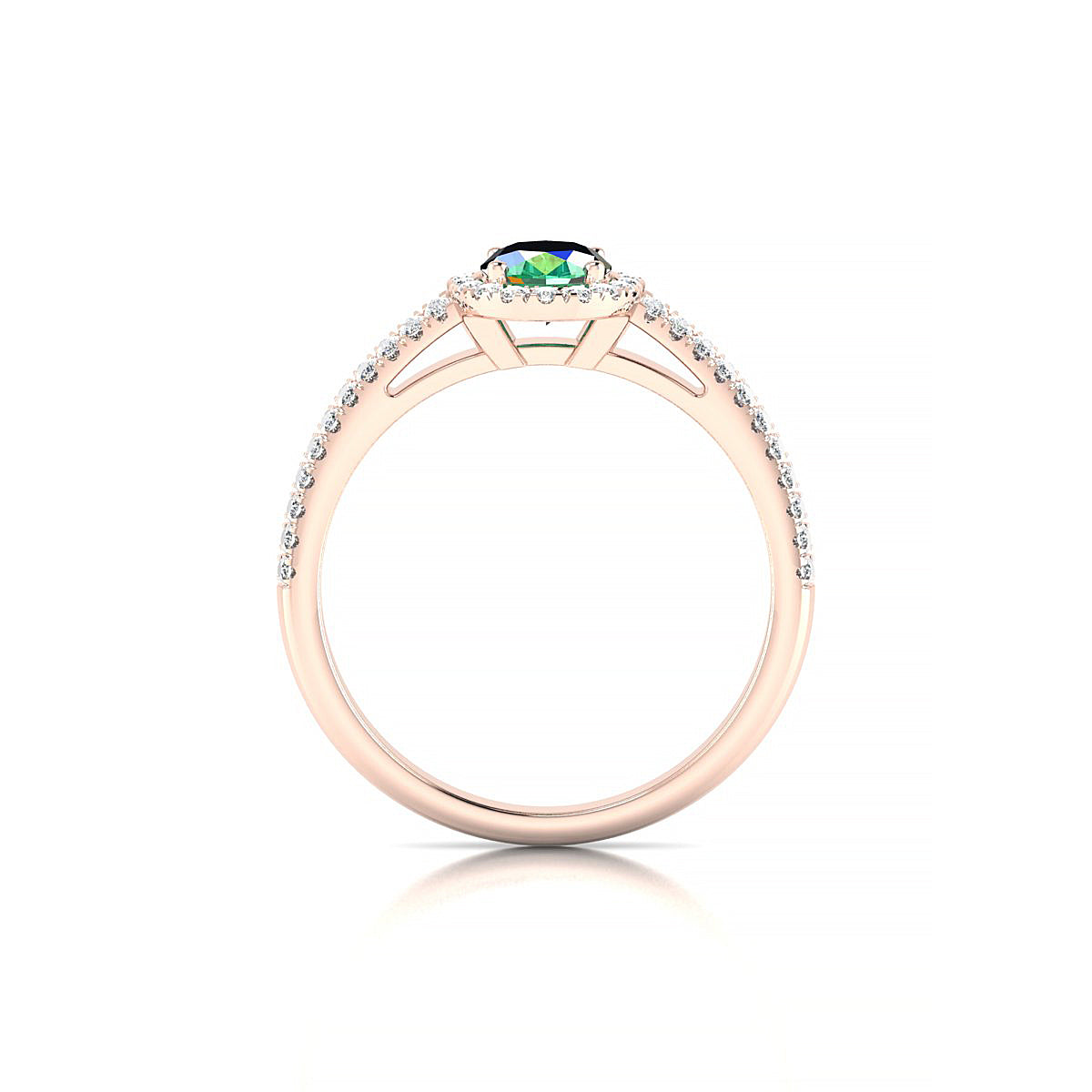 Celeste | 18k Rose Gold 7 x 5 mm Oval Emerald Ring