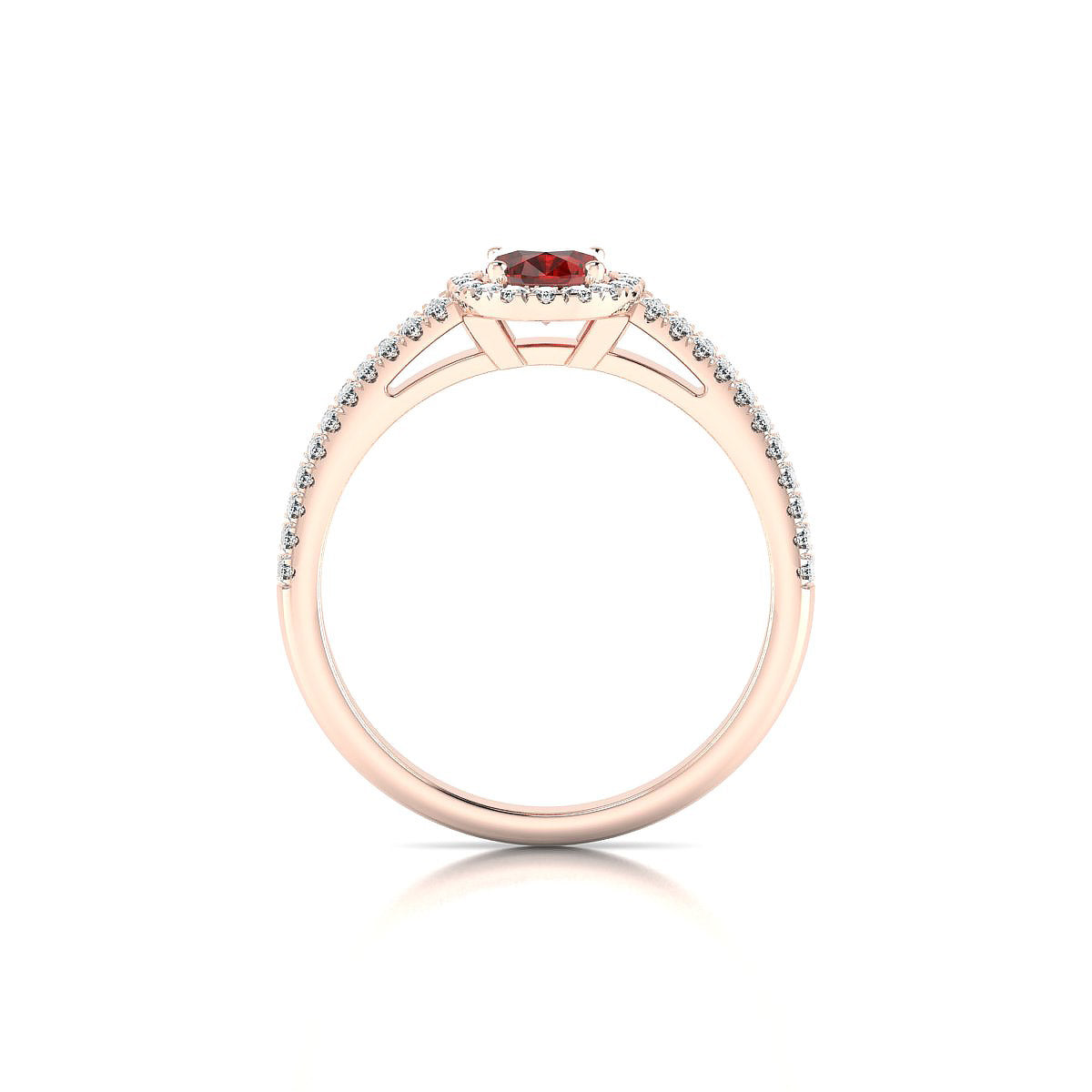 Celeste | 18k Rose Gold 7 x 5 mm Oval Garnet Ring