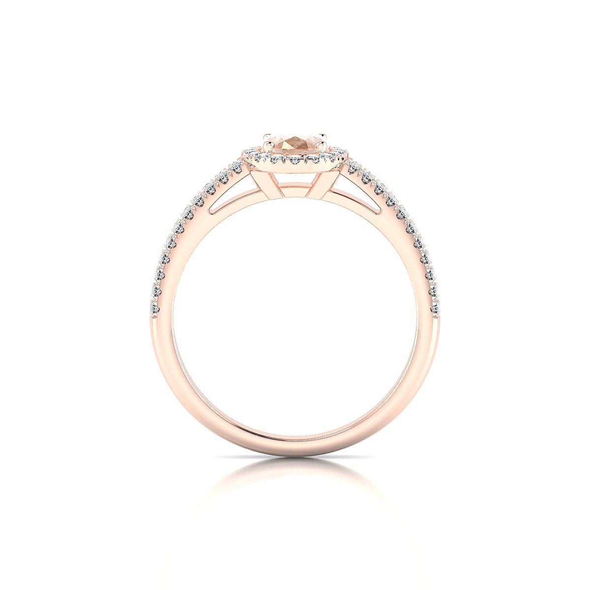 Celeste | 18k Rose Gold 7 x 5 mm Oval Morganite Ring
