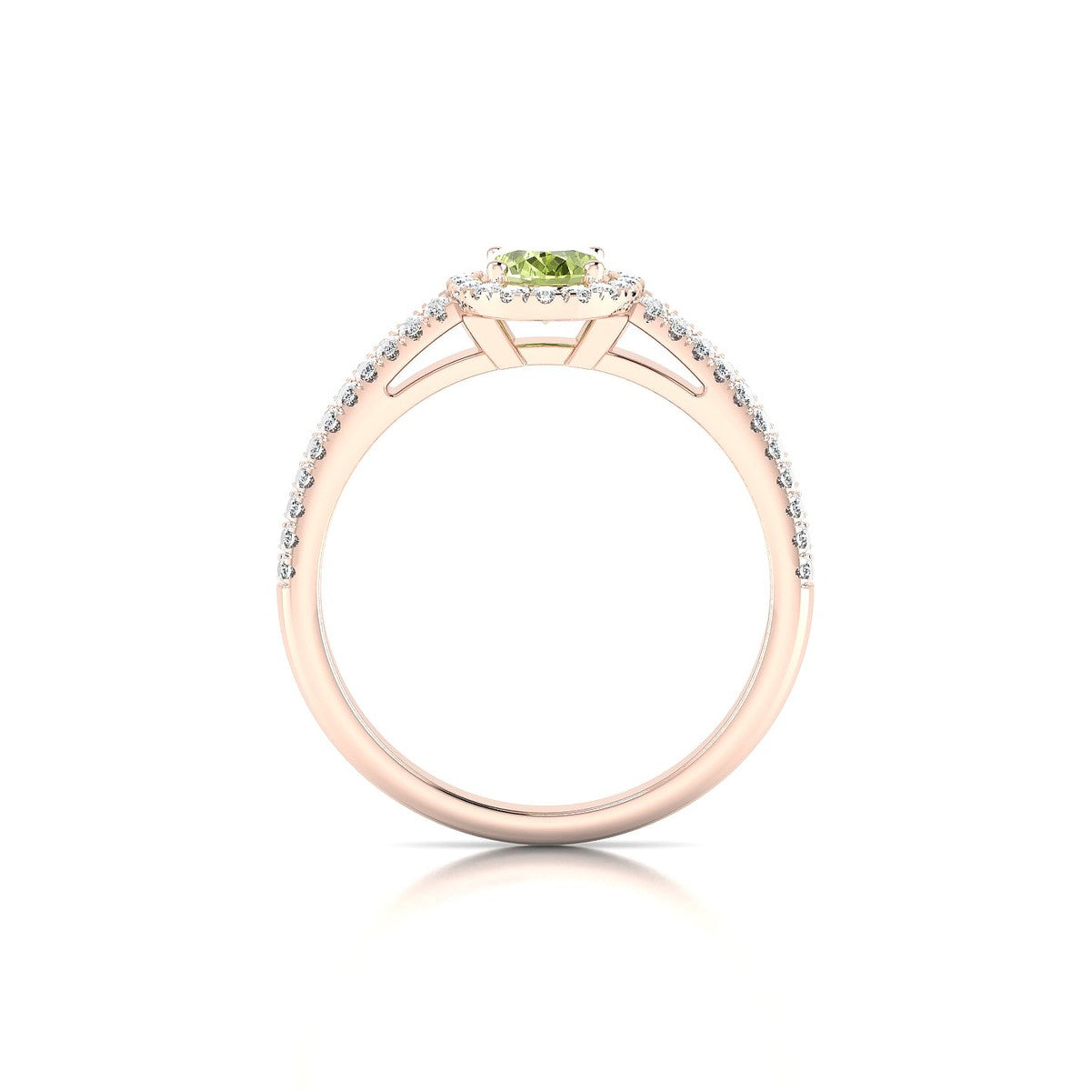 Celeste | 18k Rose Gold 7 x 5 mm Oval Peridot Ring