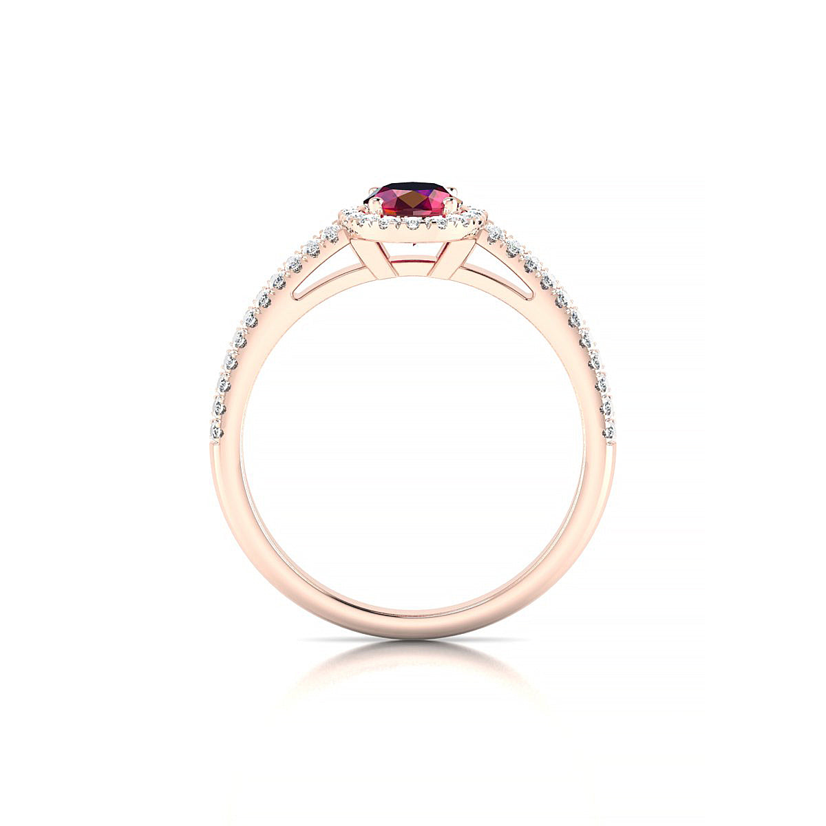 Celeste | 18k Rose Gold 7 x 5 mm Oval Ruby Ring