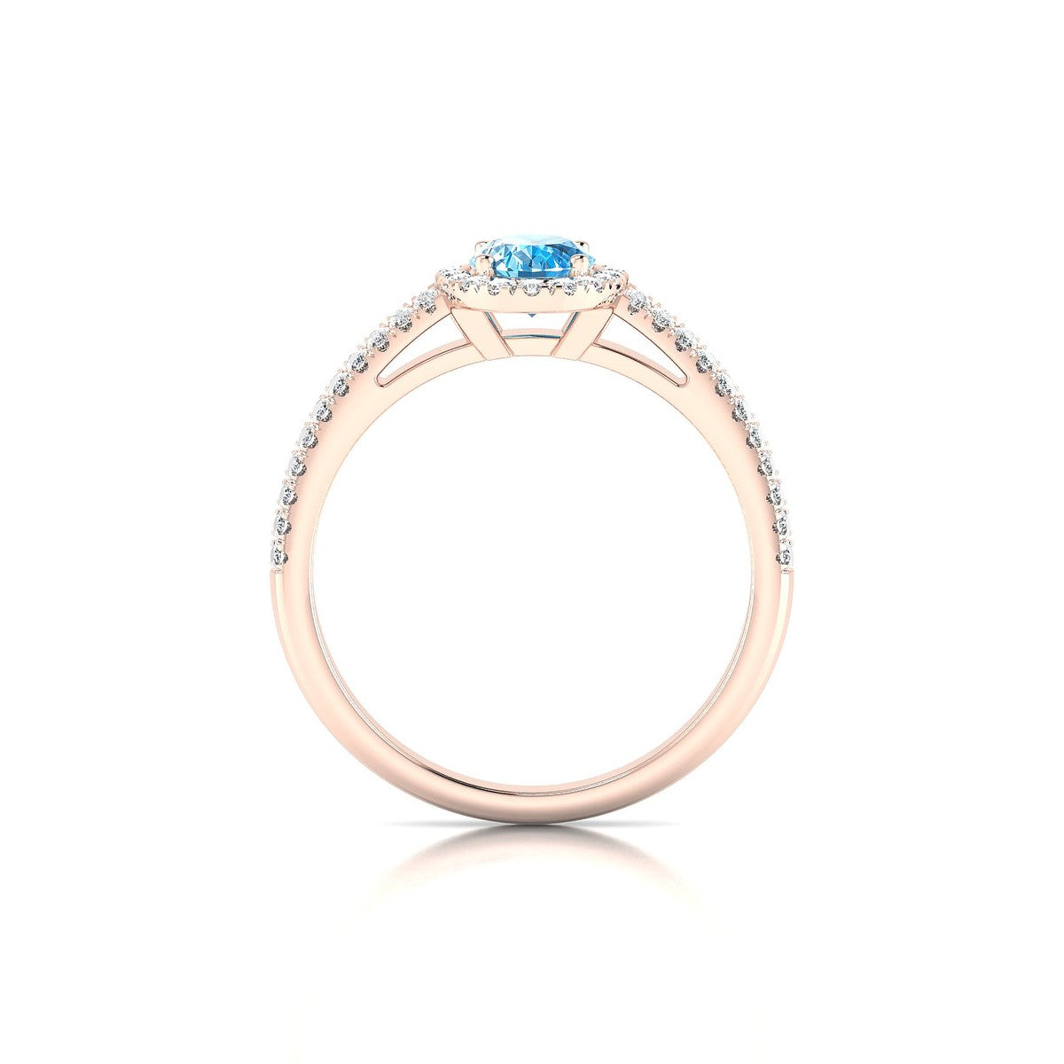 Celeste | 18k Rose Gold 7 x 5 mm Oval Topaz Ring