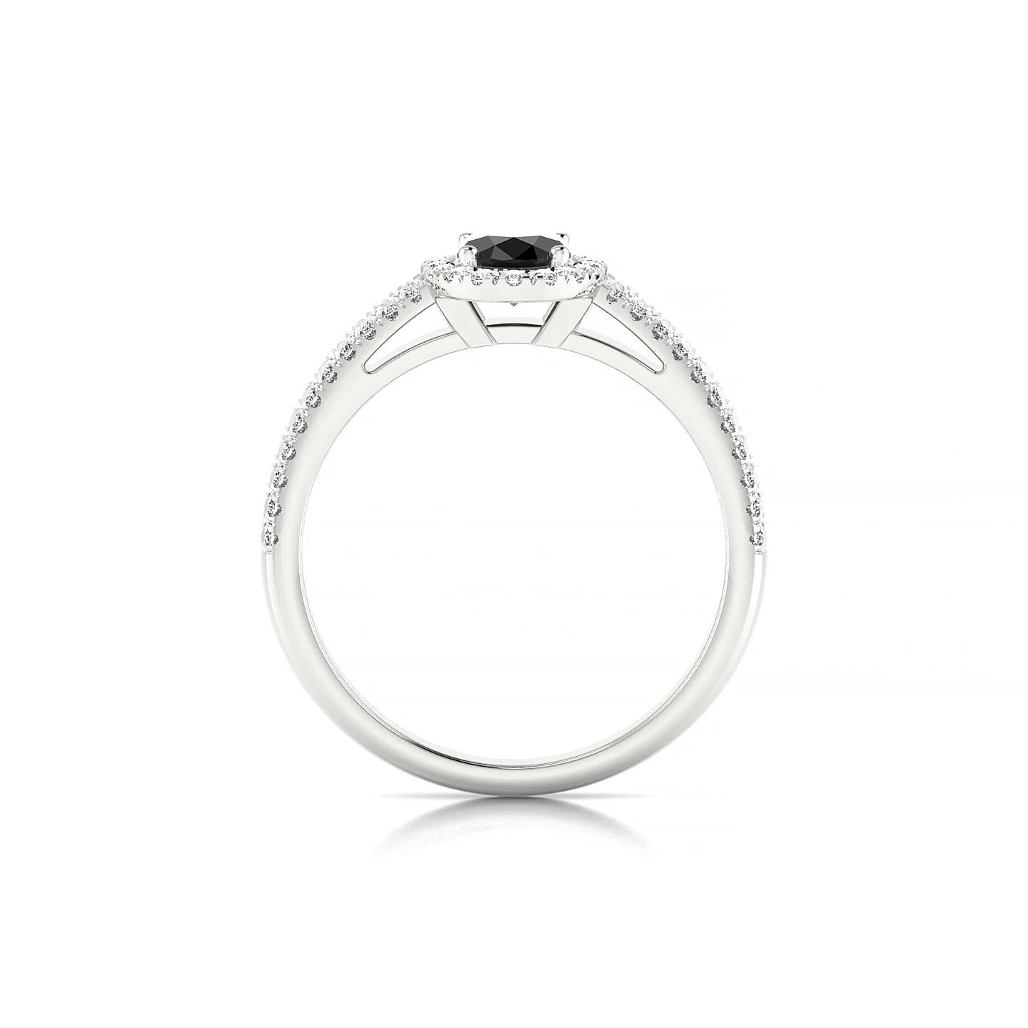 Celeste | 18k White Gold 7 x 5 mm Oval Black Diamond Ring