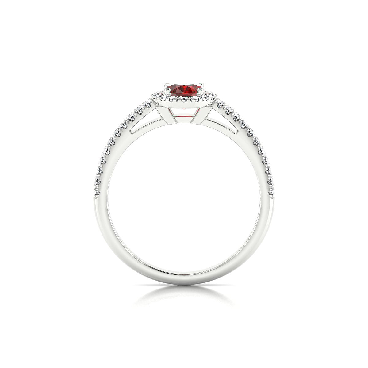 Celeste | 18k White Gold 7 x 5 mm Oval Garnet Ring