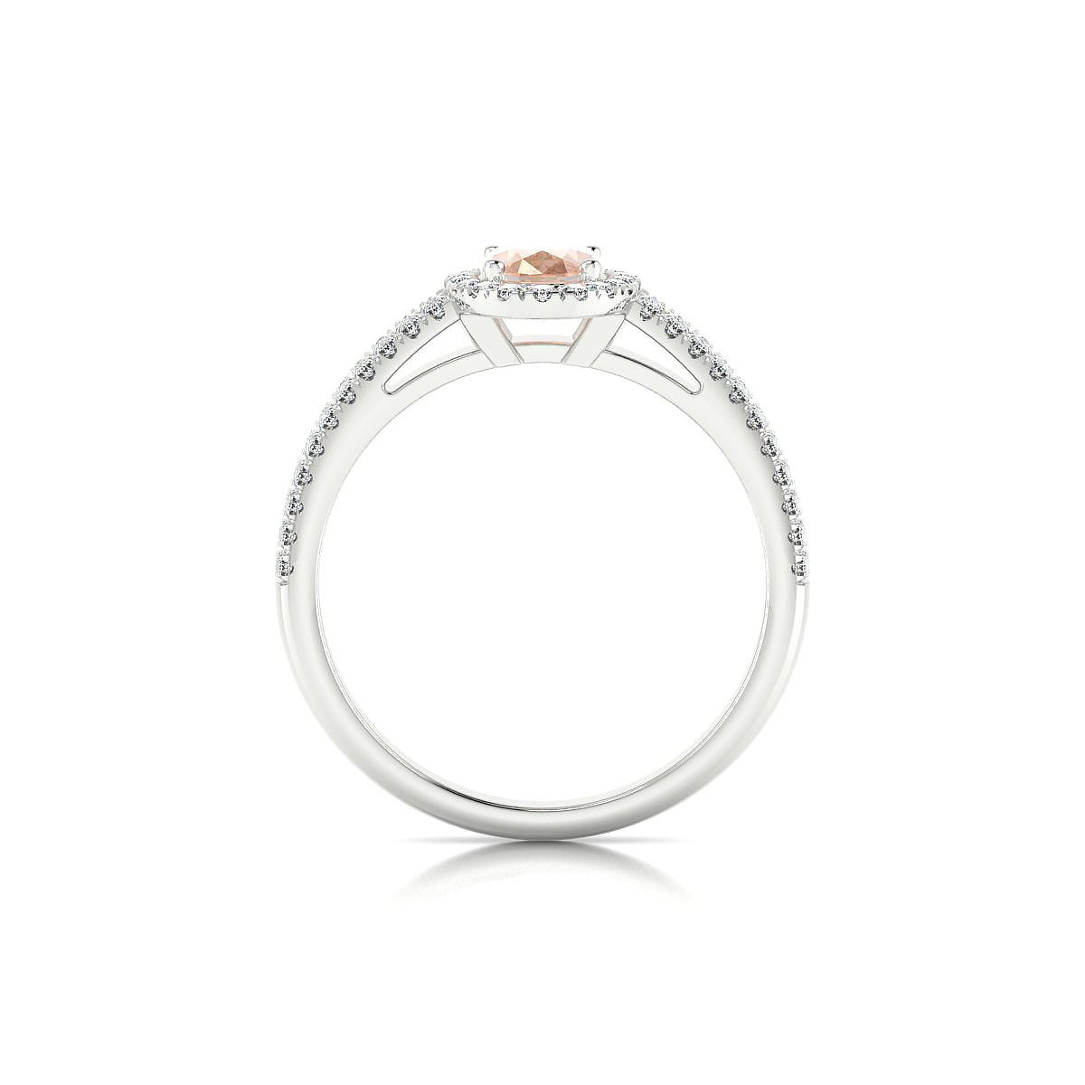 Celeste | 18k White Gold 7 x 5 mm Oval Morganite Ring