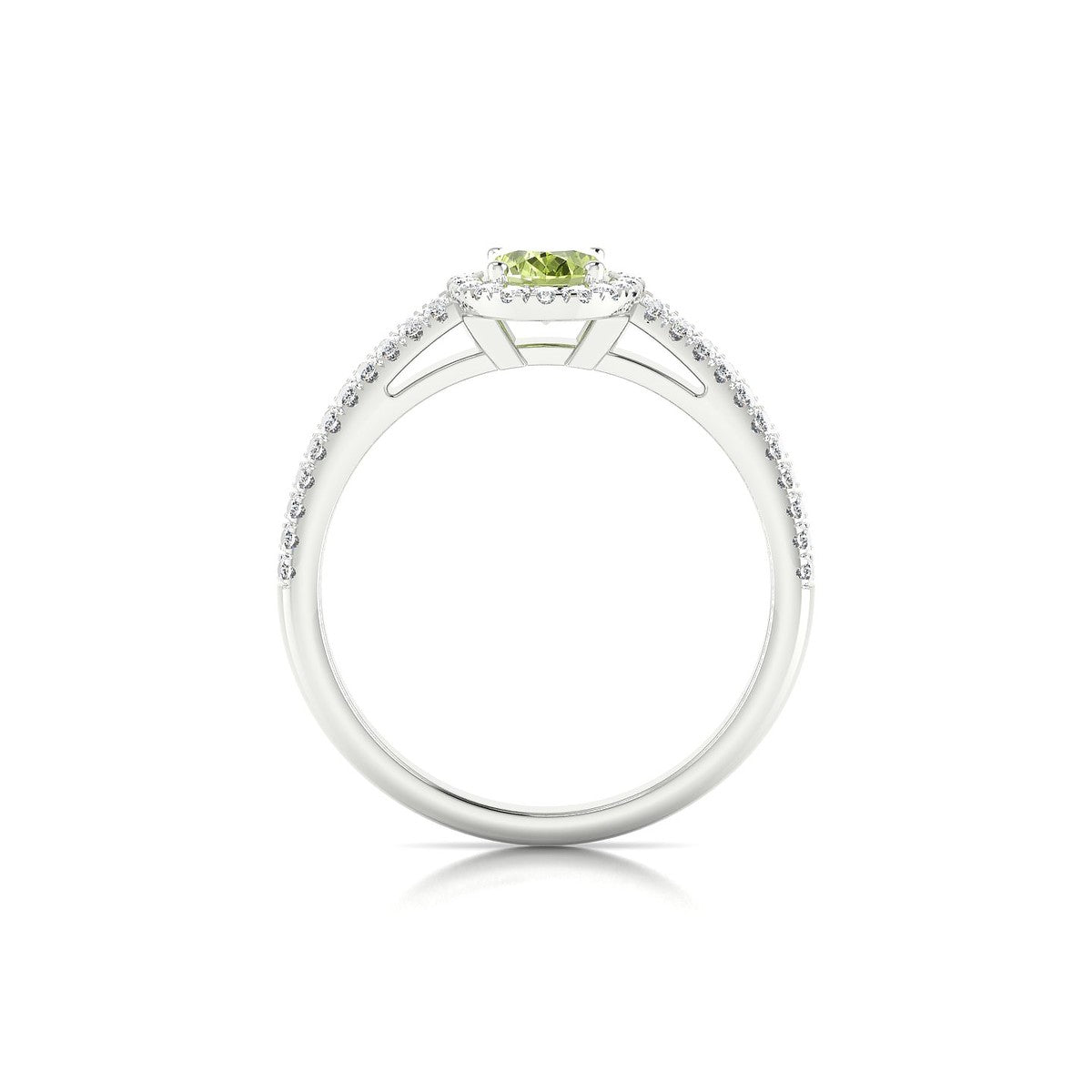 Celeste | 18k White Gold 7 x 5 mm Oval Peridot Ring