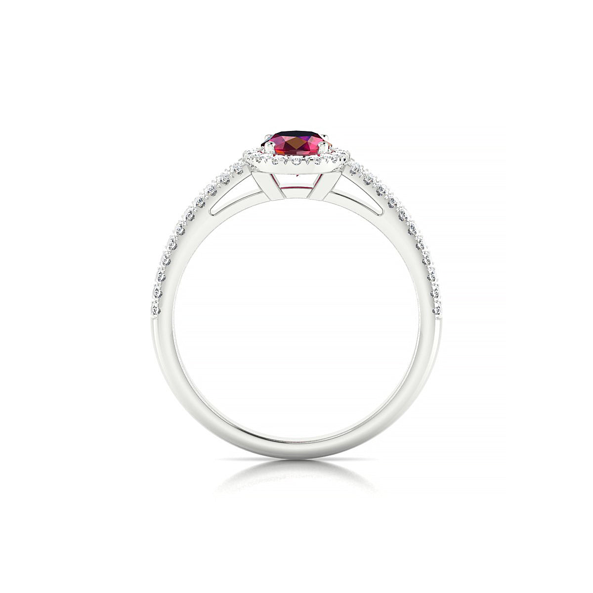 Celeste | 18k White Gold 7 x 5 mm Oval Ruby Ring