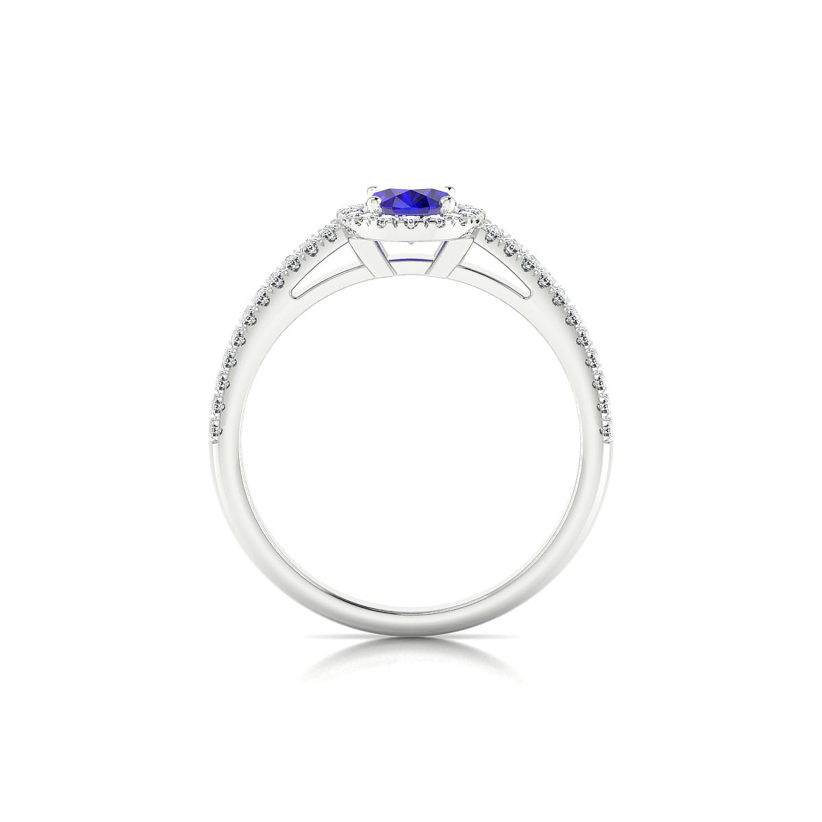 Celeste | 18k White Gold 7 x 5 mm Oval Tanzanite Ring