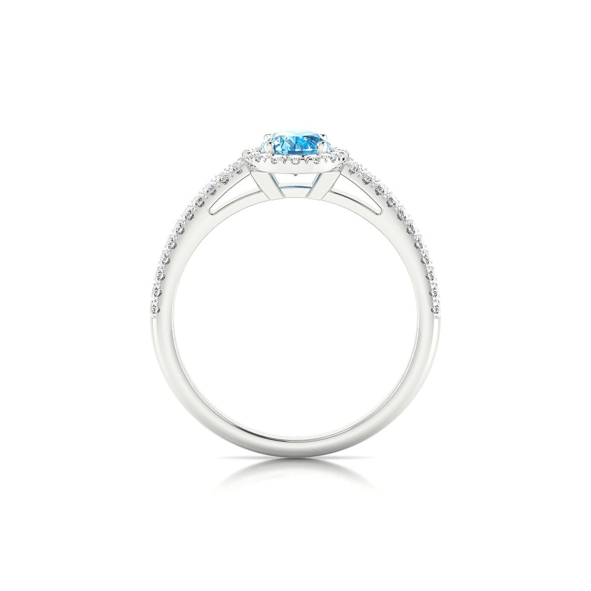 Celeste | 18k White Gold 7 x 5 mm Oval Topaz Ring