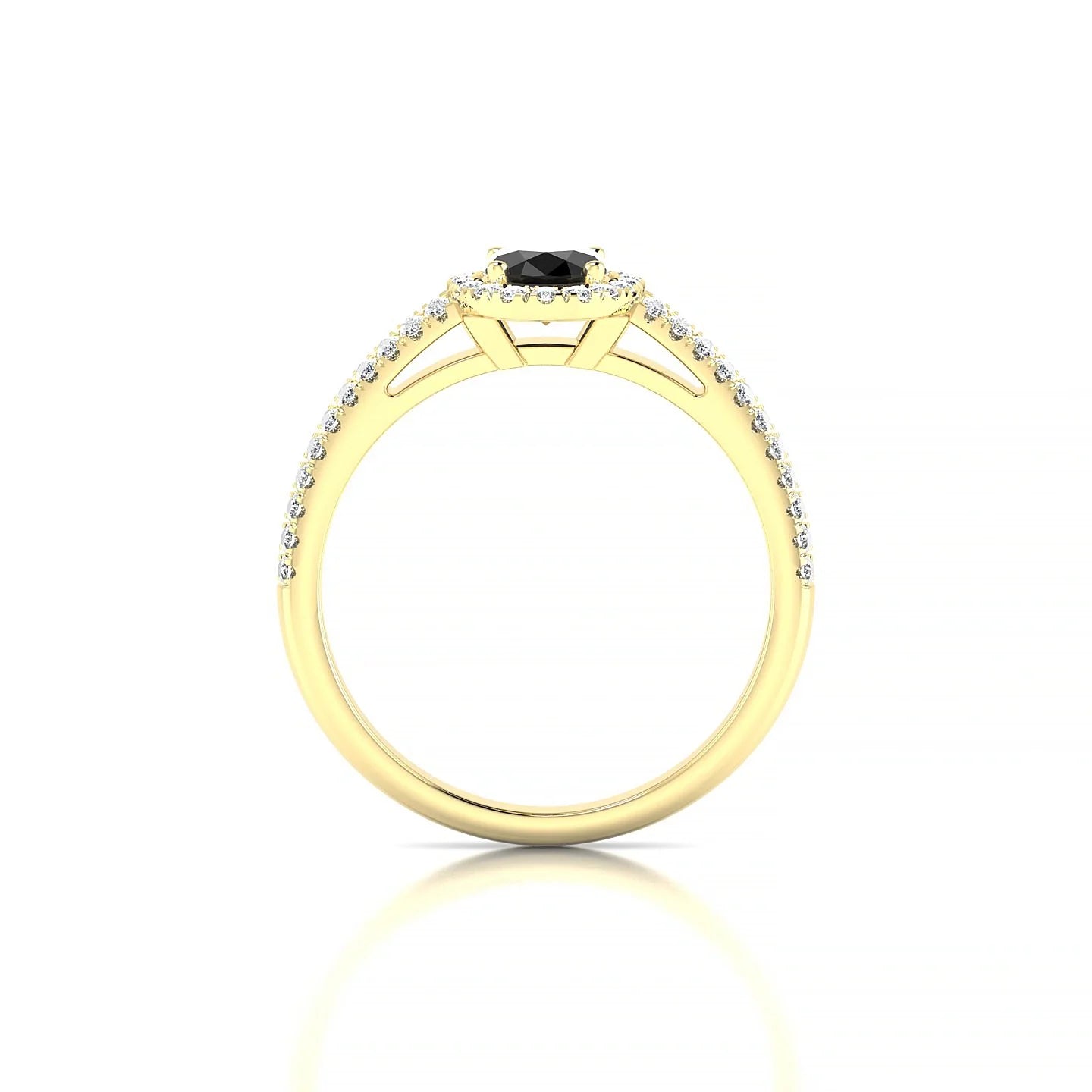 Celeste | 18k Yellow Gold 7 x 5 mm Oval Black Diamond Ring