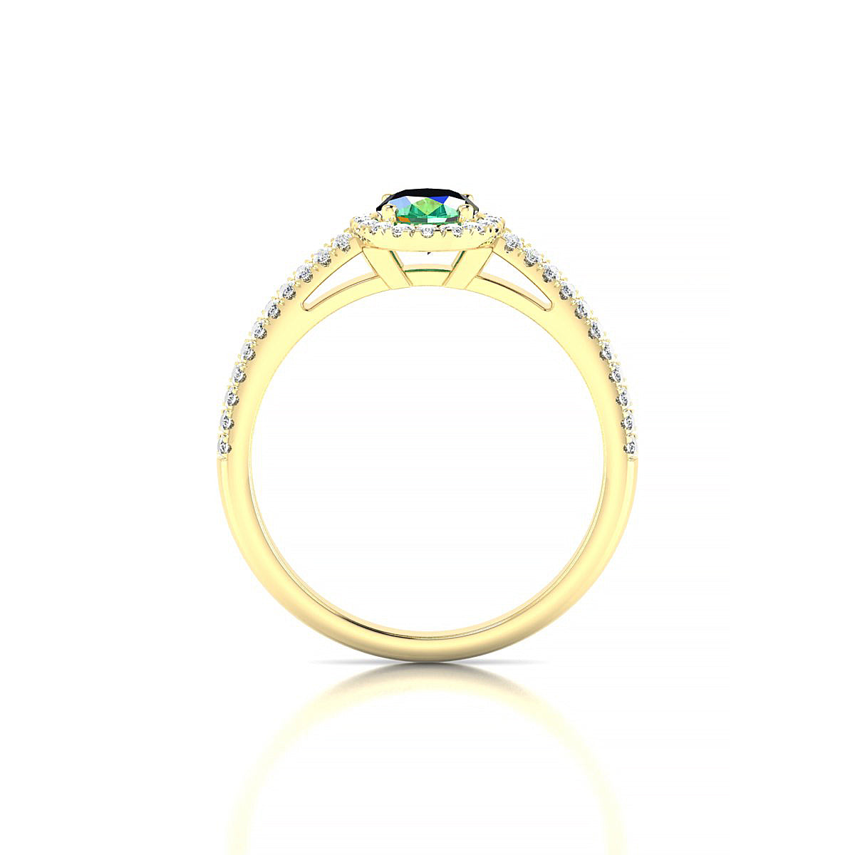 Celeste | 18k Yellow Gold 7 x 5 mm Oval Emerald Ring