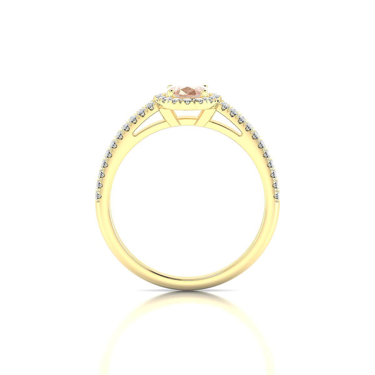 Celeste | 18k Yellow Gold 7 x 5 mm Oval Morganite Ring