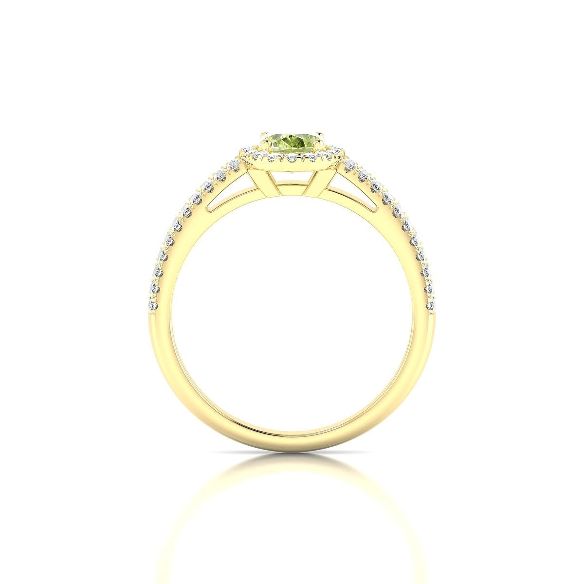 Celeste | 18k Yellow Gold 7 x 5 mm Oval Peridot Ring
