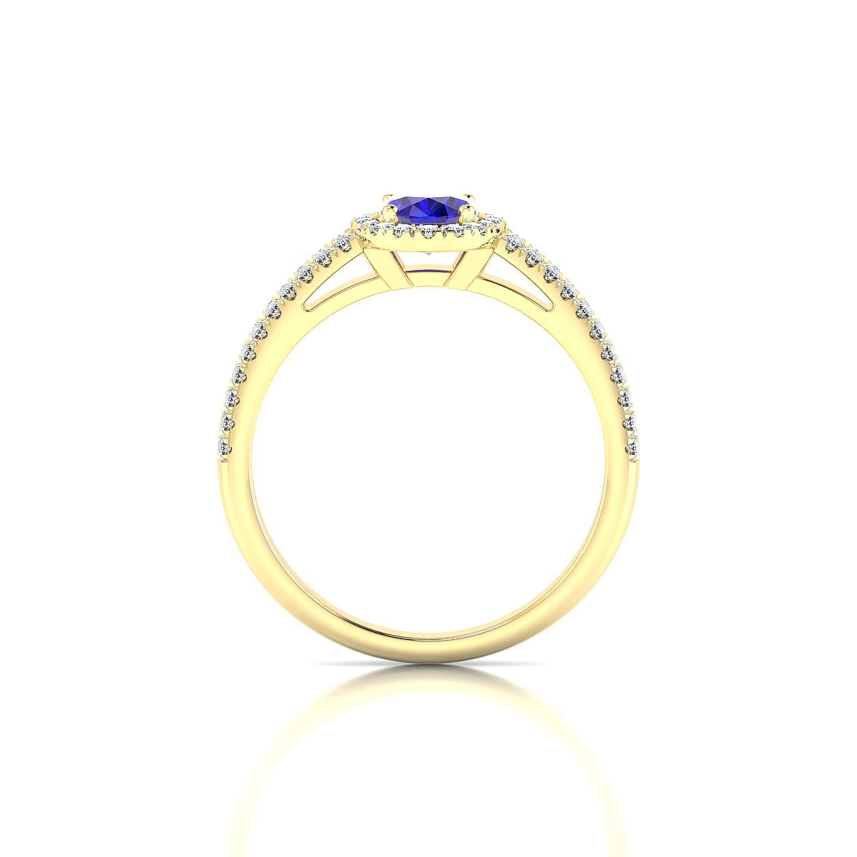 Celeste | 18k Yellow Gold 7 x 5 mm Oval Tanzanite Ring