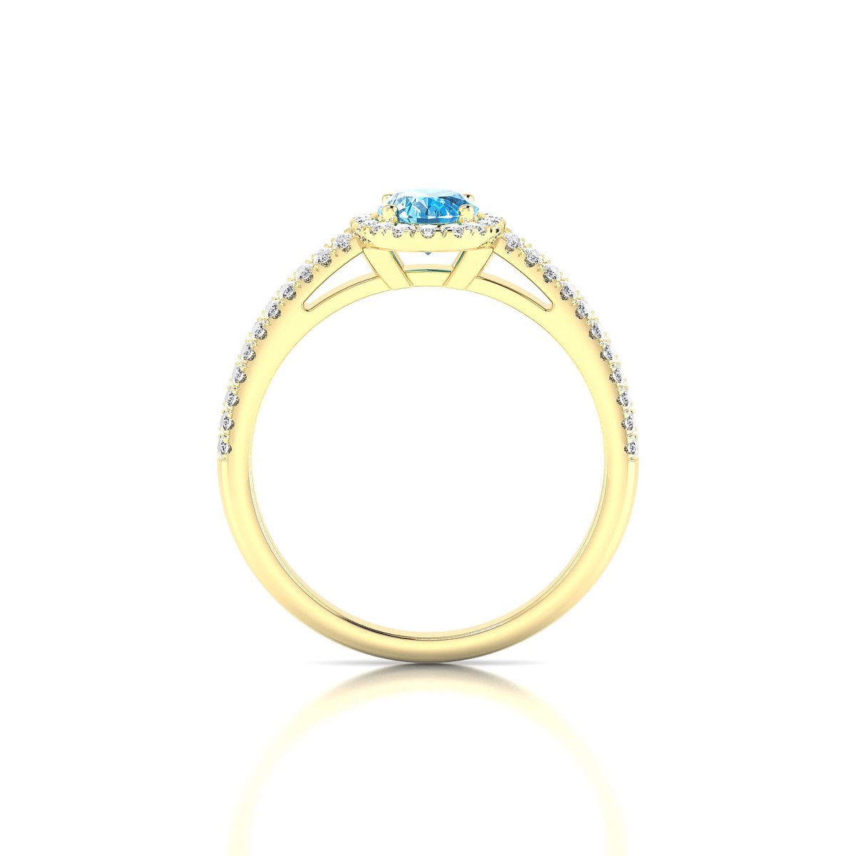 Celeste | 18k Yellow Gold 7 x 5 mm Oval Topaz Ring