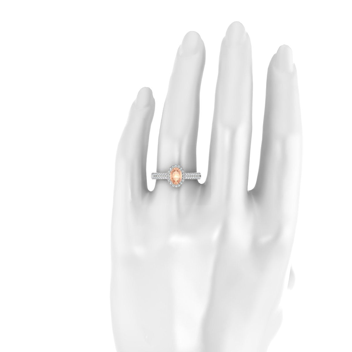 Celeste | 18k White Gold 7 x 5 mm Oval Morganite Ring