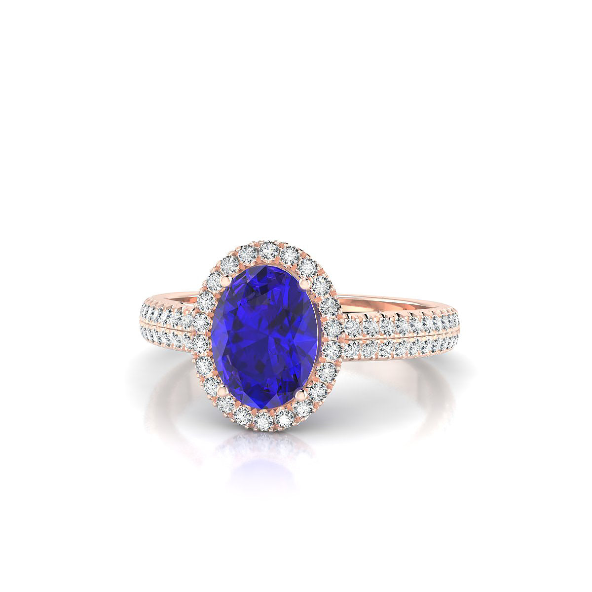 Celeste | 18k Rose Gold 8 x 6 mm Oval Tanzanite Ring