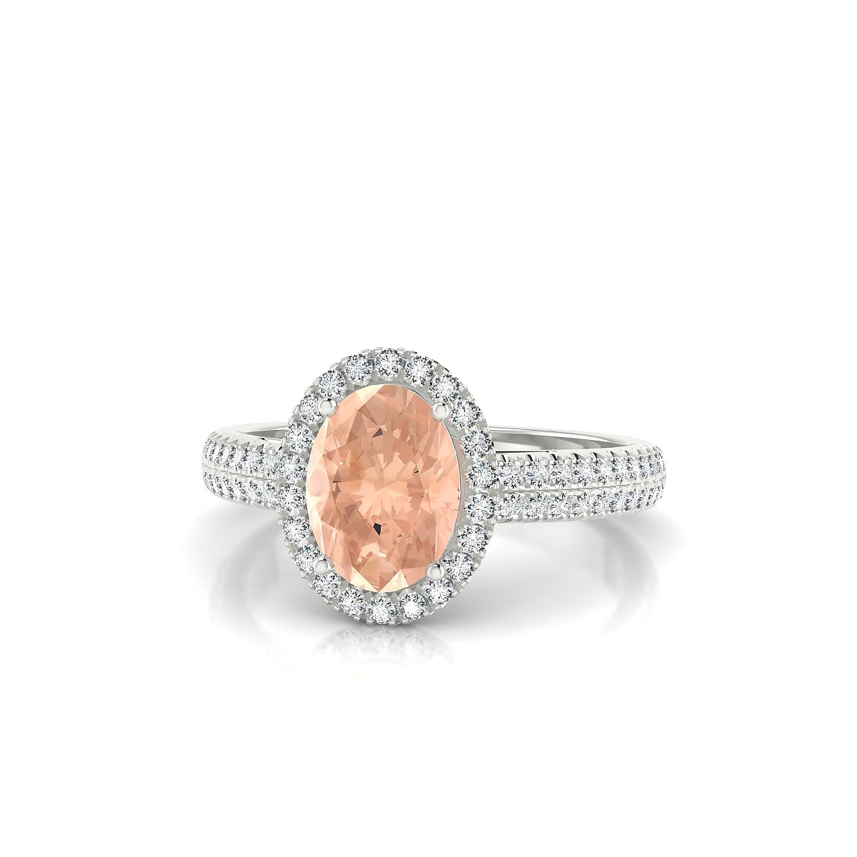 Celeste | 18k White Gold 8 x 6 mm Oval Morganite Ring