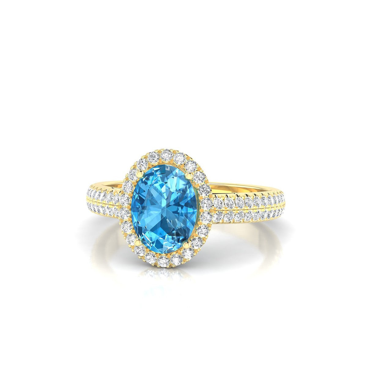 Celeste | 18k Yellow Gold 8 x 6 mm Oval Topaz Ring