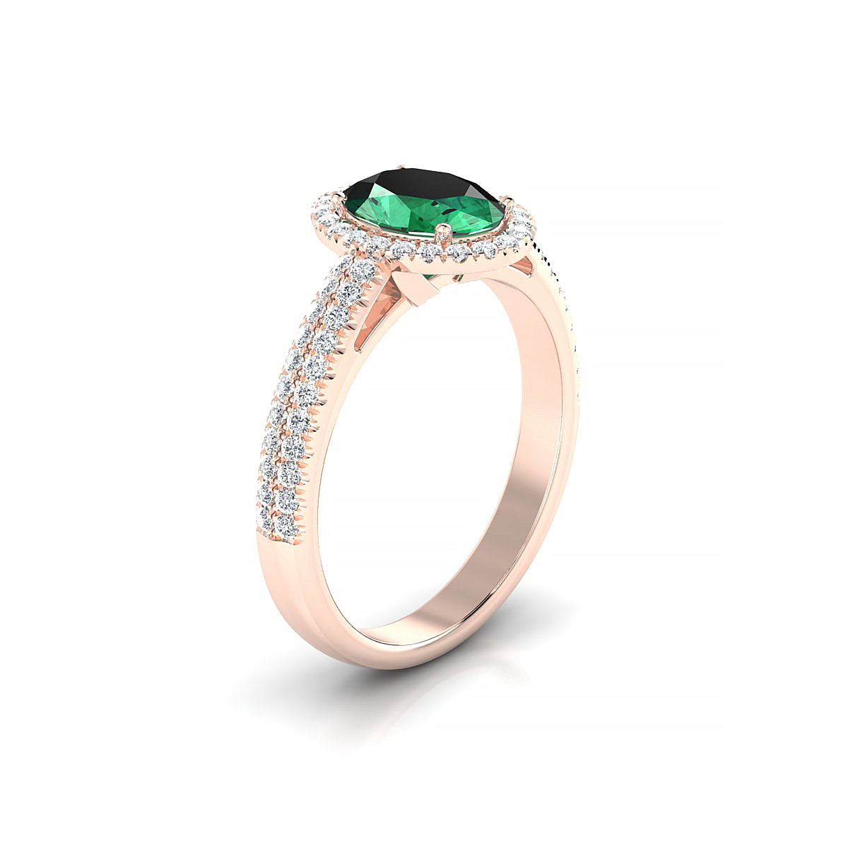 Celeste | 18k Rose Gold 8 x 6 mm Oval Emerald Ring
