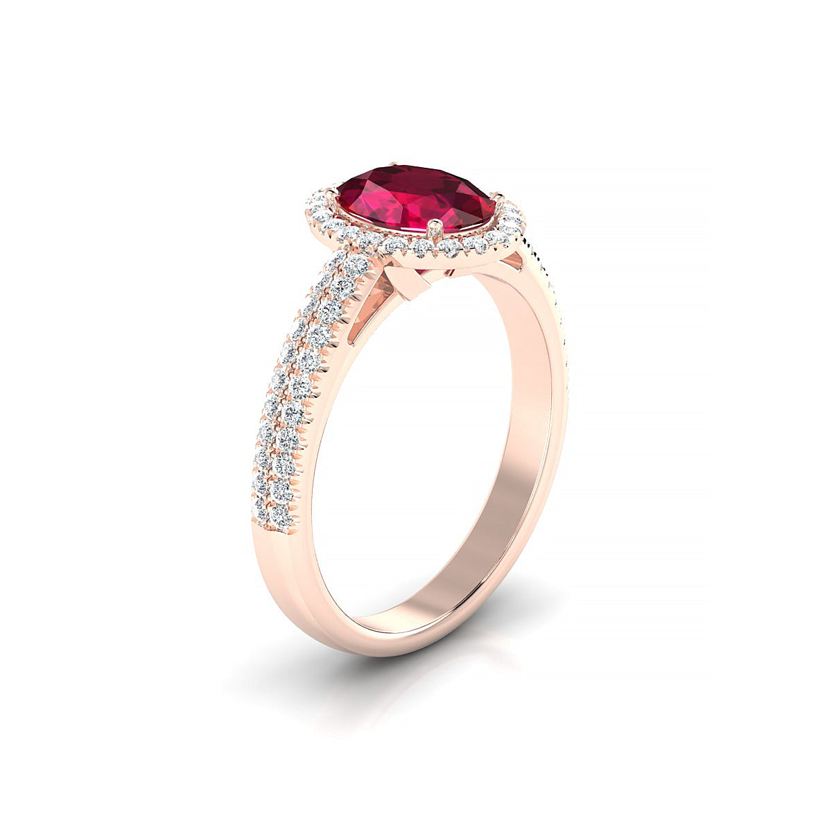 Celeste | 18k Rose Gold 8 x 6 mm Oval Ruby Ring