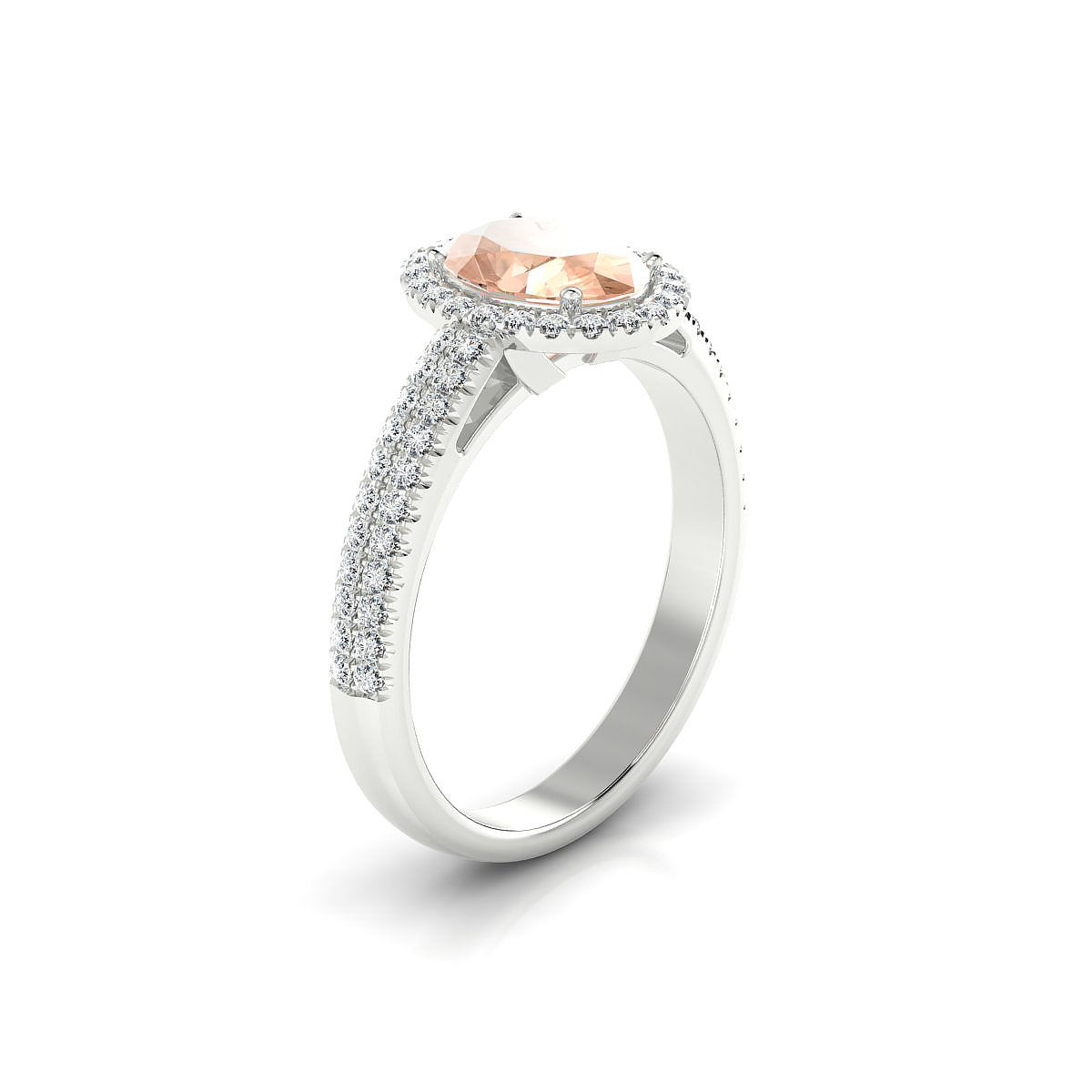 Celeste | 18k White Gold 8 x 6 mm Oval Morganite Ring