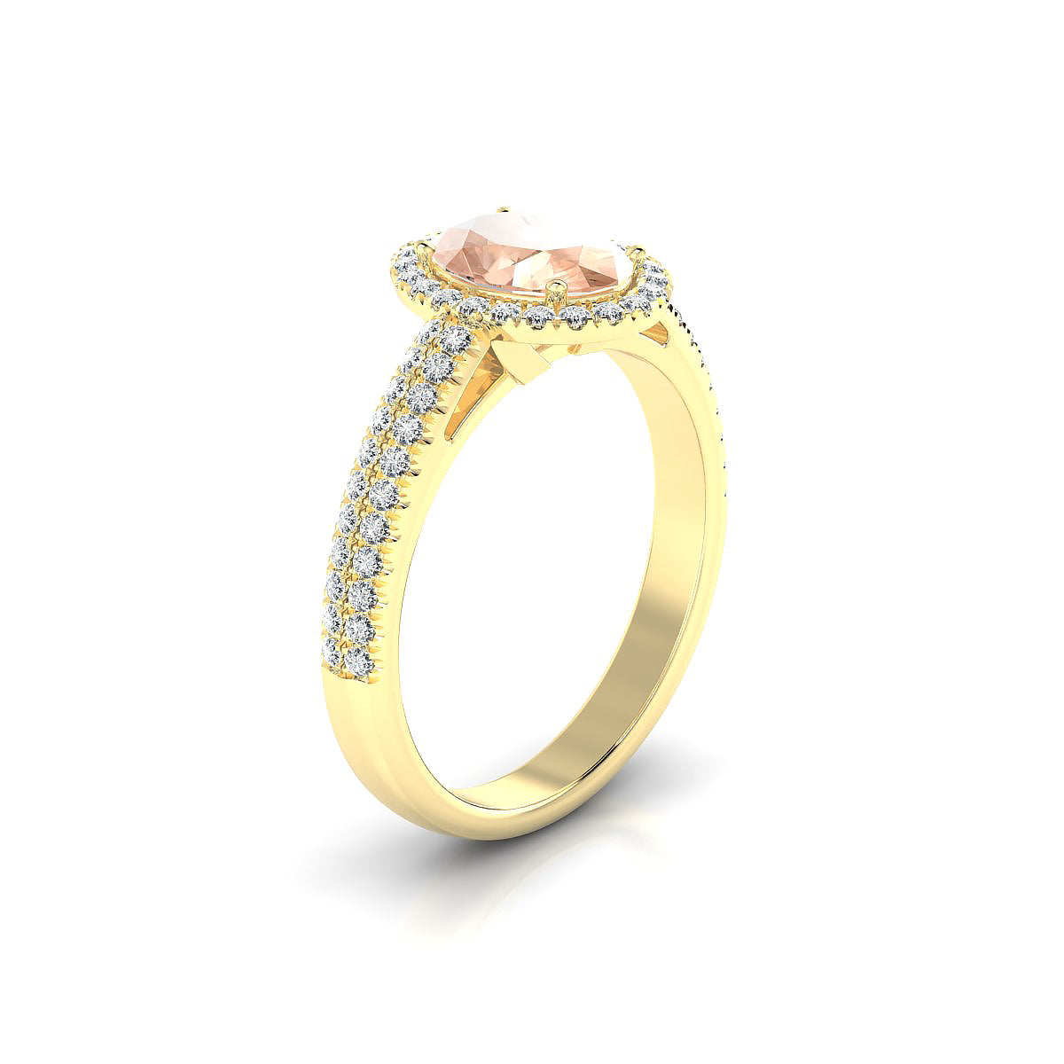 Celeste | 18k Yellow Gold 8 x 6 mm Oval Morganite Ring