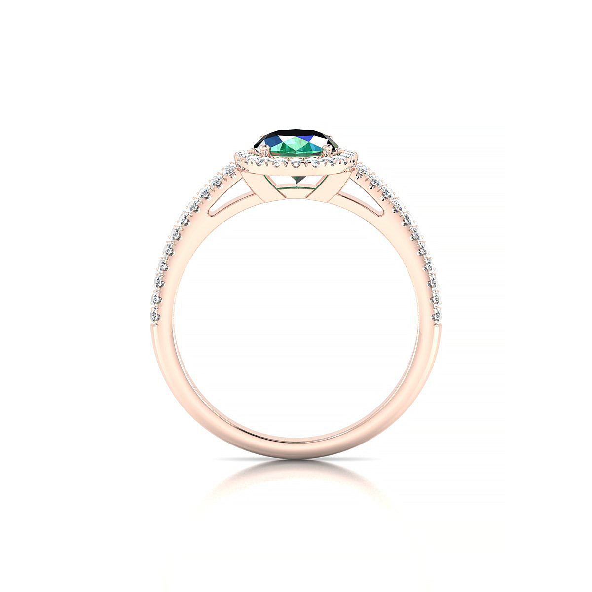 Celeste | 18k Rose Gold 8 x 6 mm Oval Emerald Ring