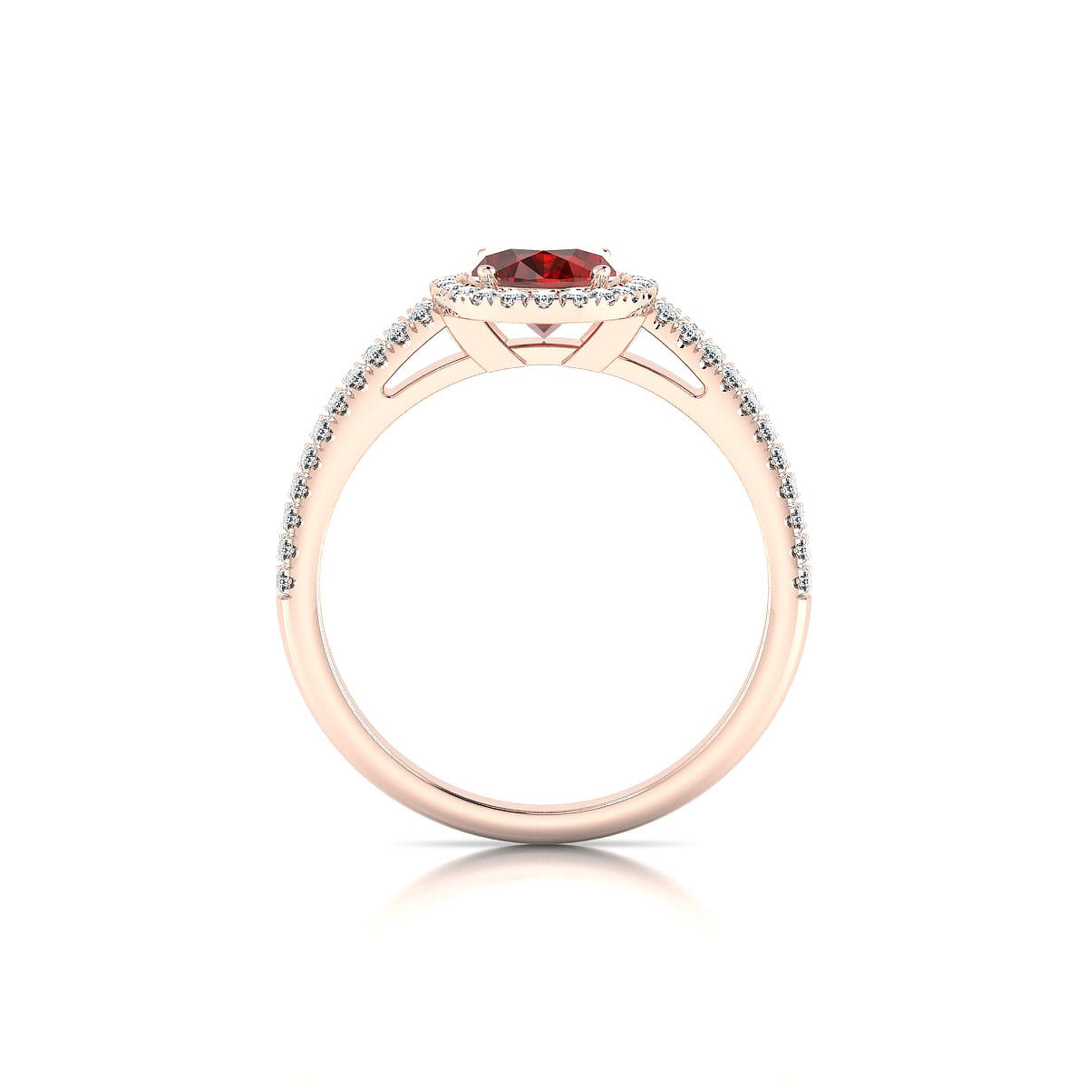 Celeste | 18k Rose Gold 8 x 6 mm Oval Garnet Ring