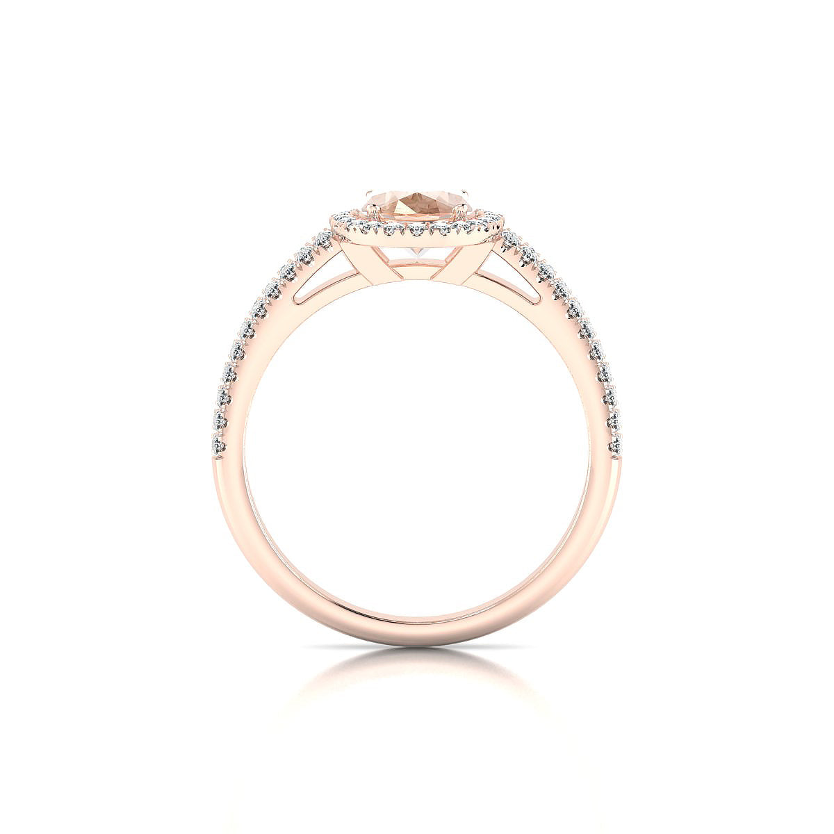 Celeste | 18k Rose Gold 8 x 6 mm Oval Morganite Ring