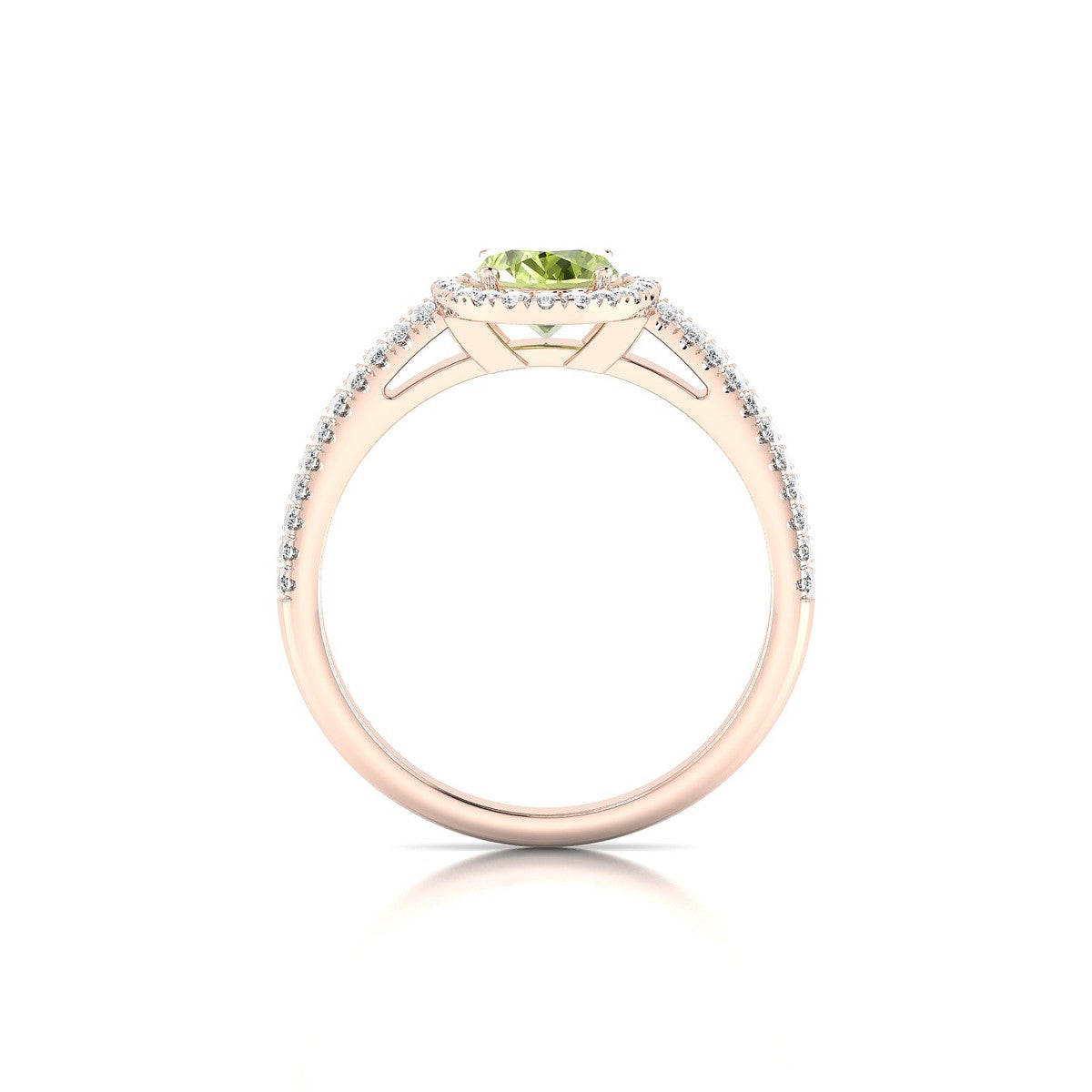 Celeste | 18k Rose Gold 8 x 6 mm Oval Peridot Ring