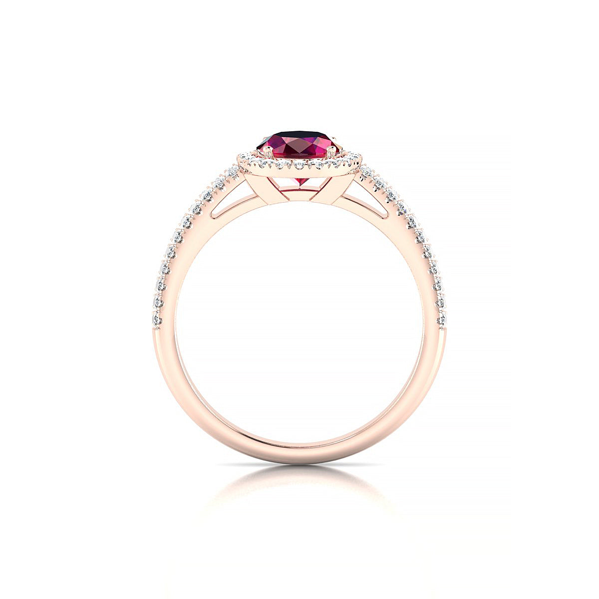 Celeste | 18k Rose Gold 8 x 6 mm Oval Ruby Ring