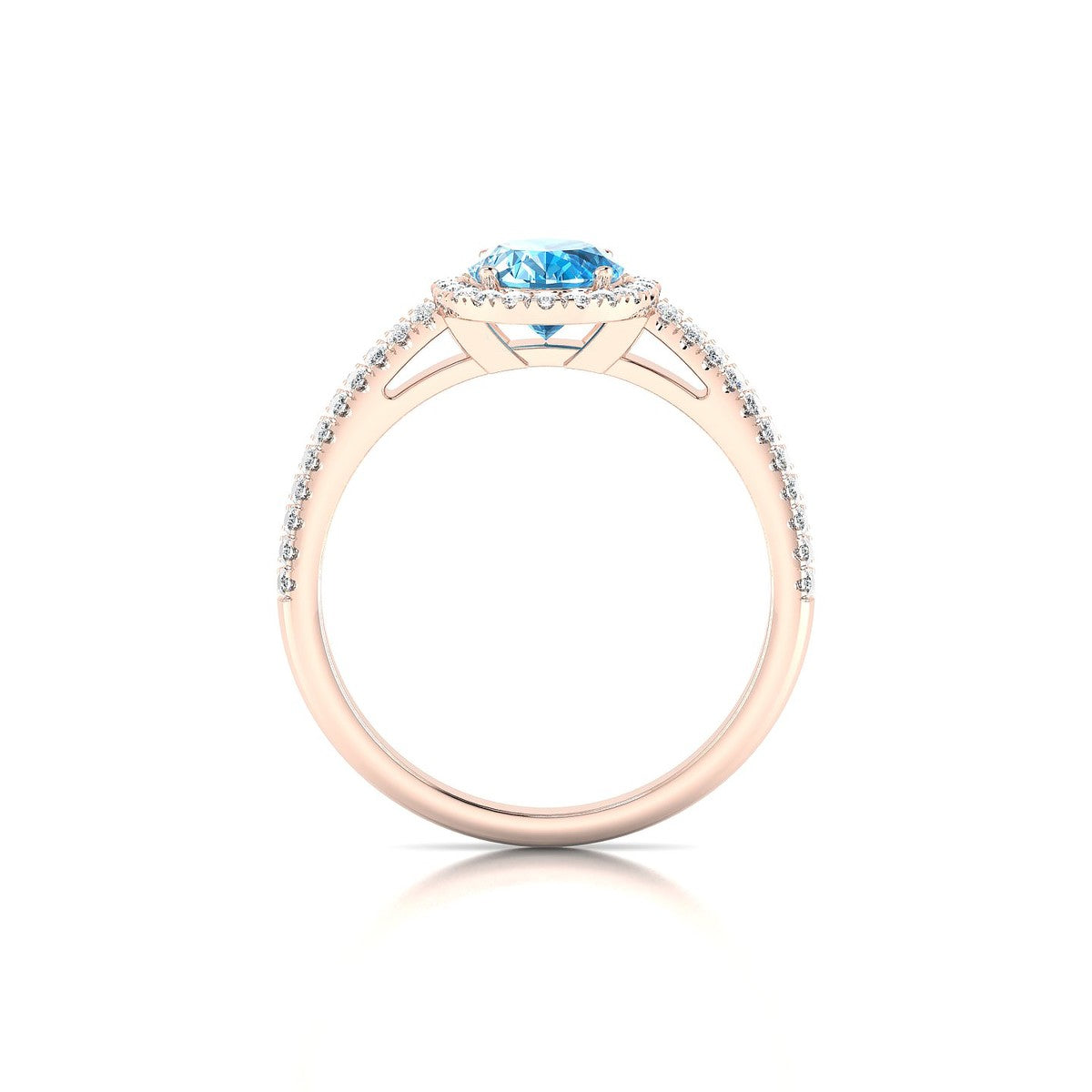 Celeste | 18k Rose Gold 8 x 6 mm Oval Topaz Ring