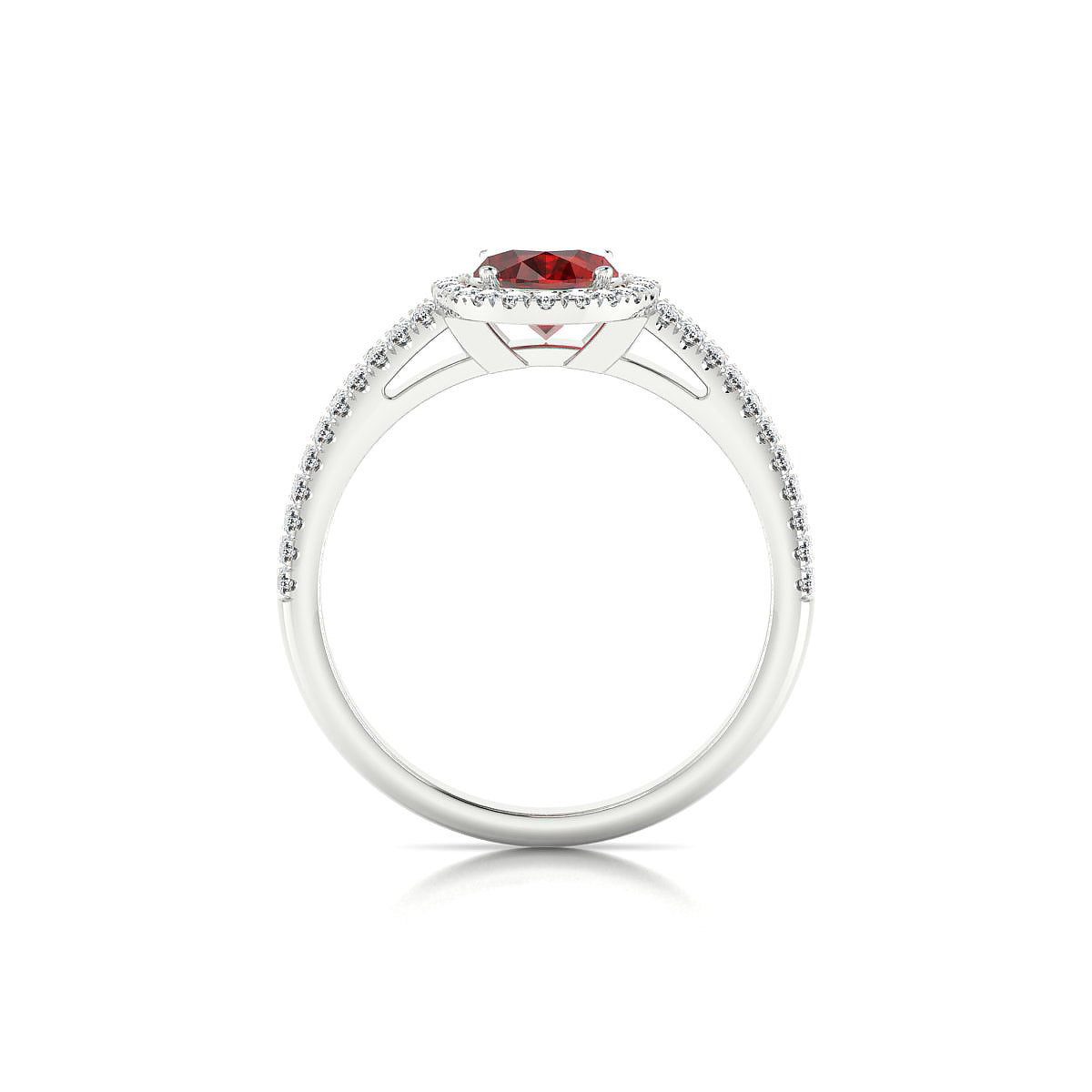 Celeste | 18k White Gold 8 x 6 mm Oval Garnet Ring