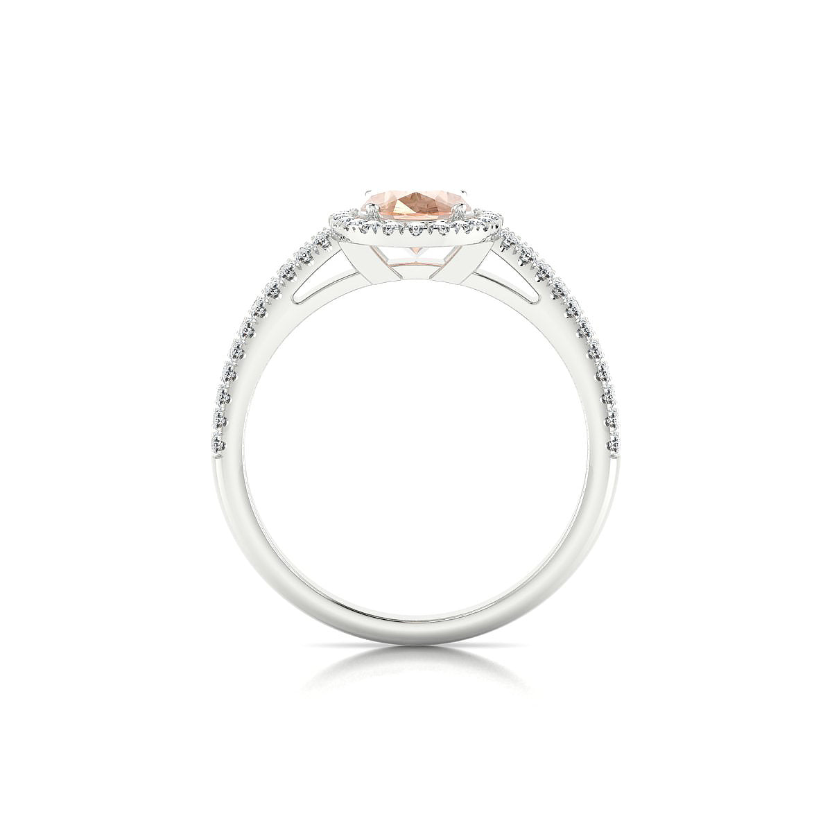 Celeste | 18k White Gold 8 x 6 mm Oval Morganite Ring