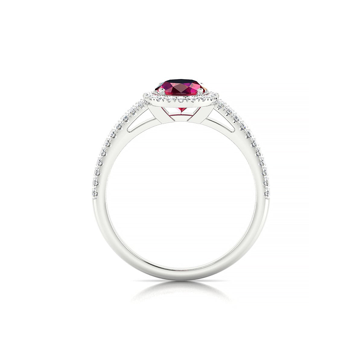 Celeste | 18k White Gold 8 x 6 mm Oval Ruby Ring