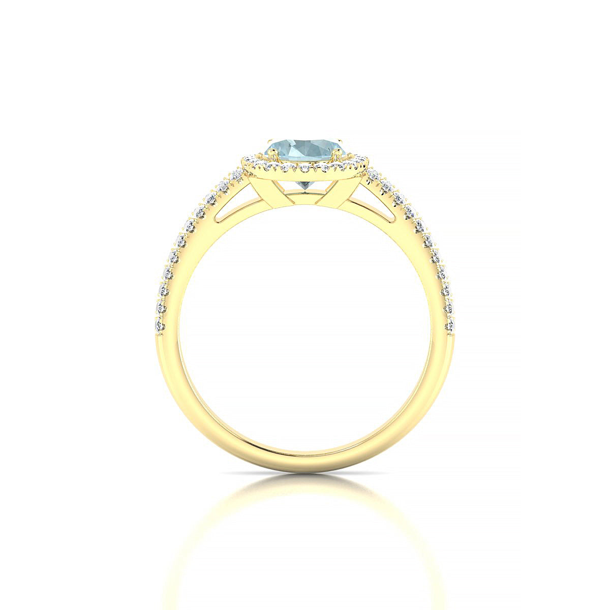 Celeste | 18k Yellow Gold 8 x 6 mm Oval Aquamarine Ring