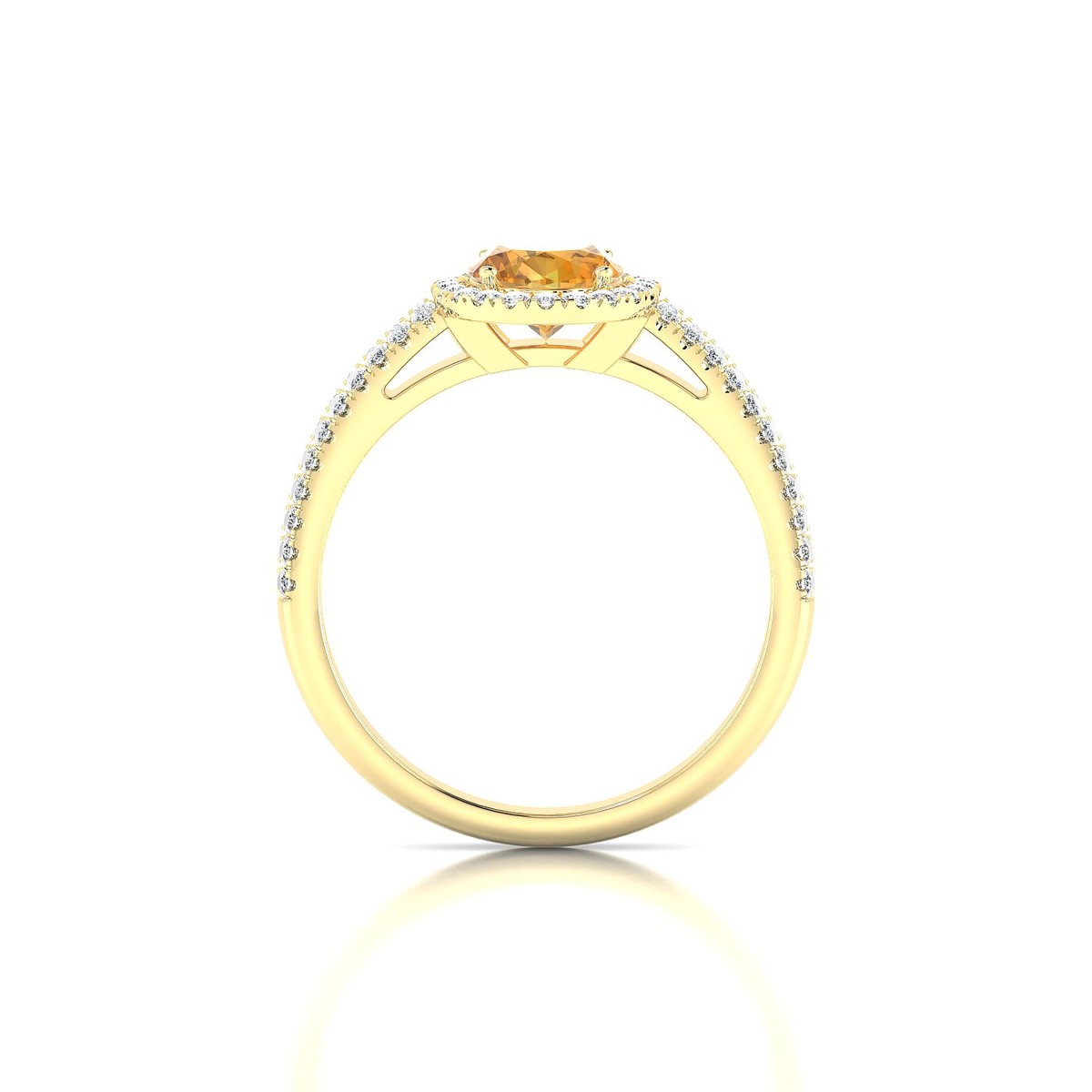 Celeste | 18k Yellow Gold 8 x 6 mm Oval Citrine Ring