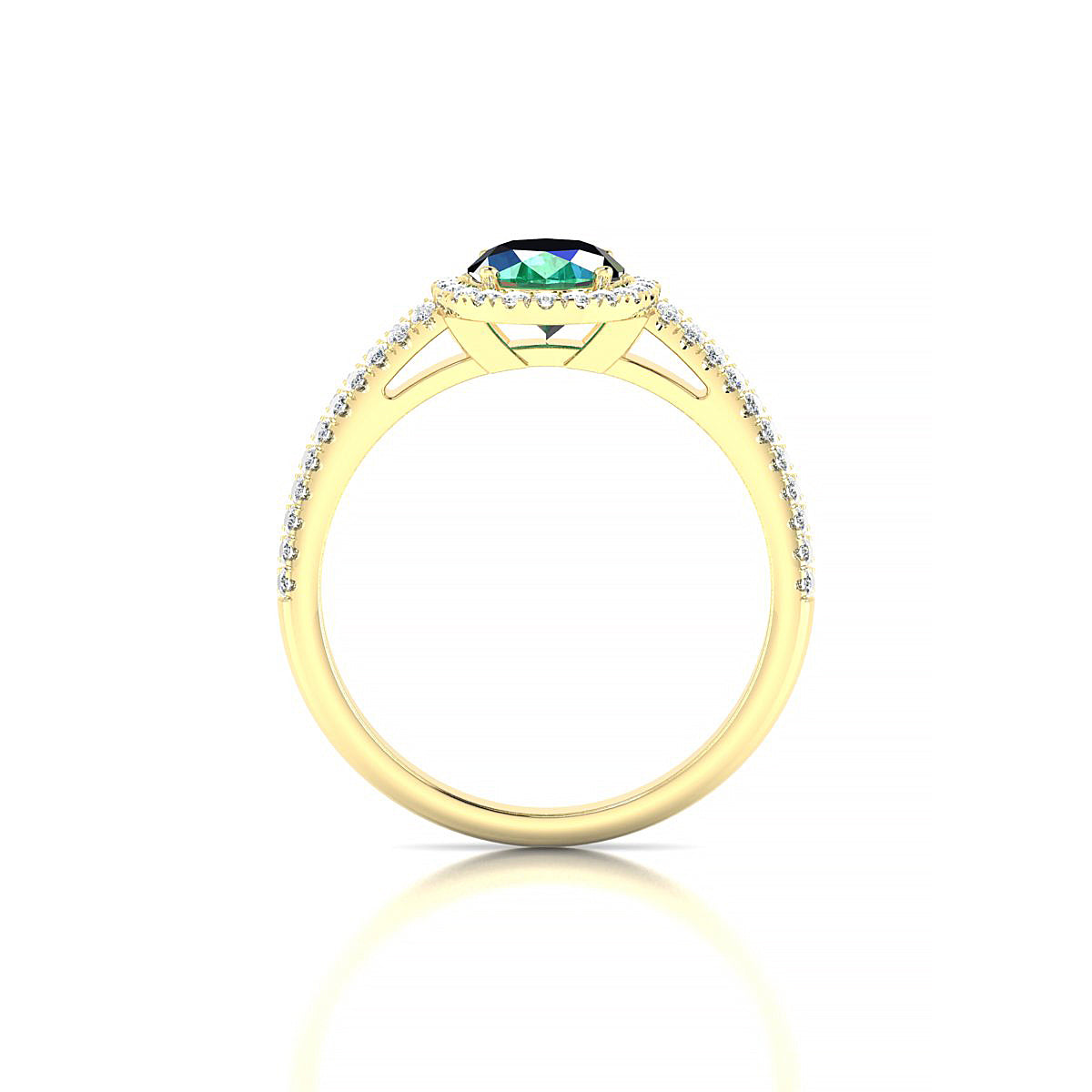 Celeste | 18k Yellow Gold 8 x 6 mm Oval Emerald Ring