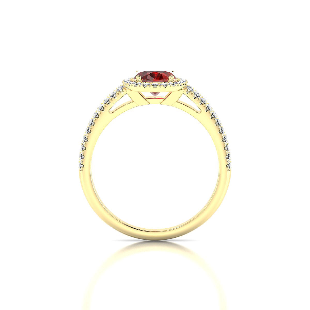 Celeste | 18k Yellow Gold 8 x 6 mm Oval Garnet Ring
